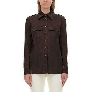 TOM FORD Long Sleeve Button-Up Utility Shirt Women BROWN Shirts